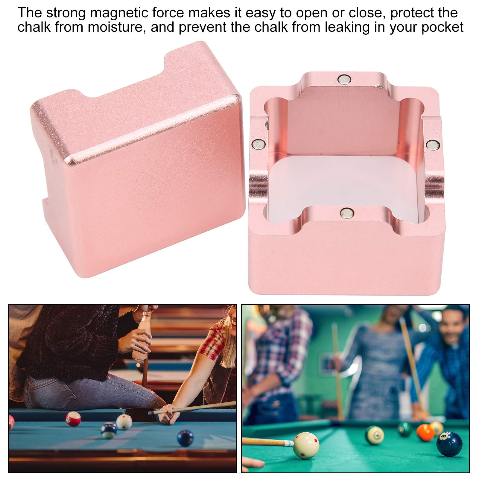 Dilwe Mini Magnetic Aluminum Alloy Chalk Holder - Portable Billiard Cue Tip Chalk Case for Pool Table Accessories | Perfect for Pool Players & Bar Game Enthusiasts