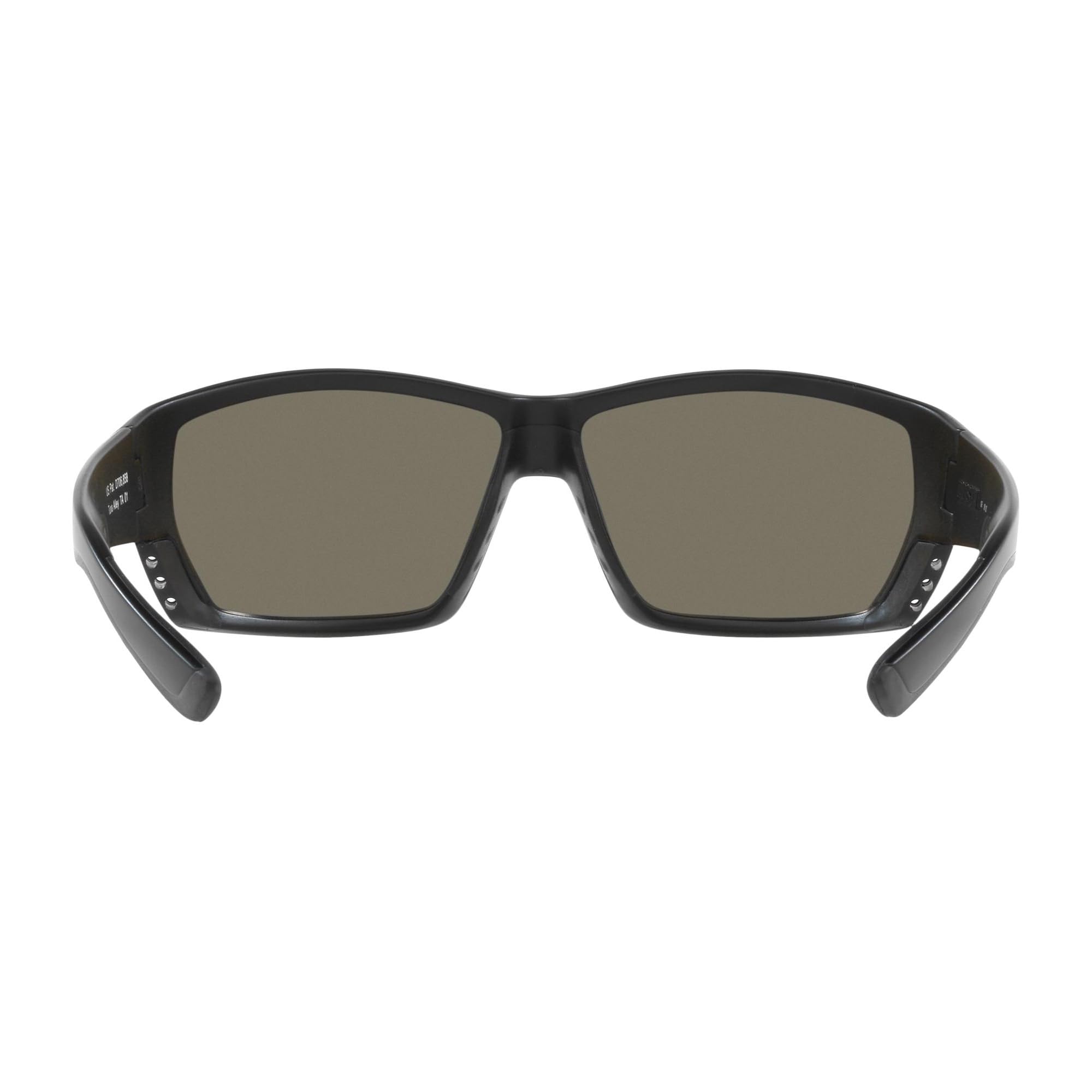 Costa Men's Polarized Sunglasses - Black Frame with Blue Mirror Lenses, 62mm UV Protection - Perfect for Driving, Beach & Outdoor Activities