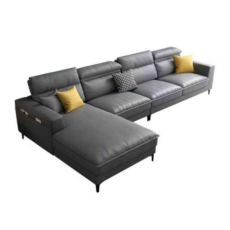 Modular L-Shaped Sofa for Living Room - Modern Square Armrests, Stylish & Comfortable - Perfect for Small Spaces, Apartments & Home Theater Seating