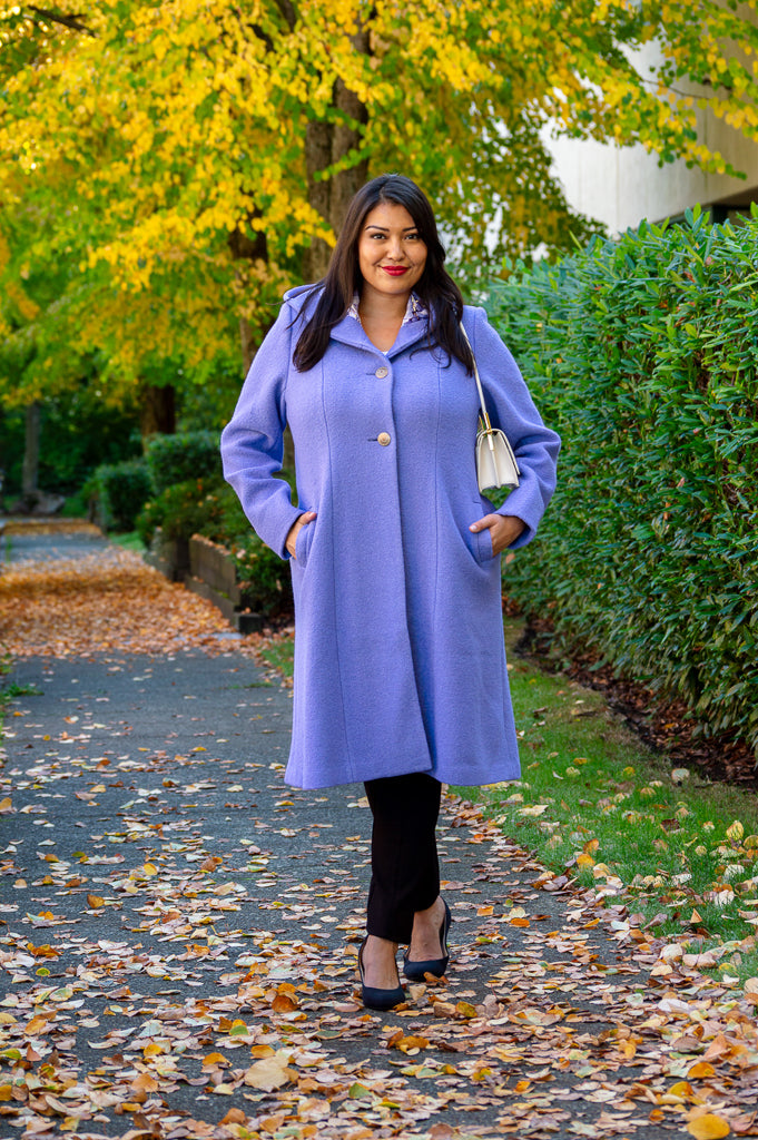 Stylish Britt Coat in Amethyst - Premium Boiled Wool Jacket for Women | Perfect for Fall & Winter Fashion, Office Wear, and Outdoor Activities
