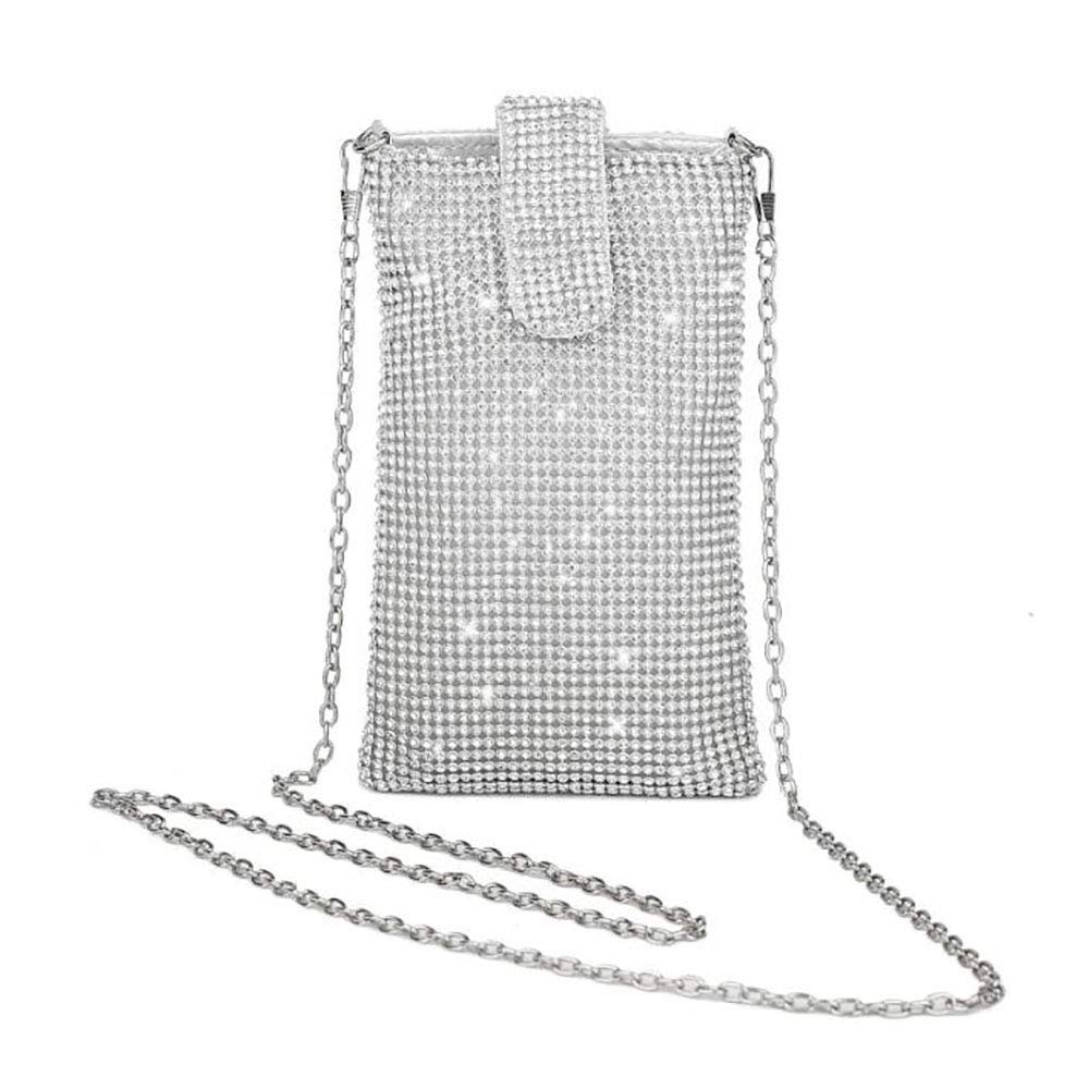 Sparkling Rhinestone Evening Handbag - Elegant Phone Purse Wallet & Crossbody Clutch for Women | Perfect for Parties, Weddings & Special Occasions