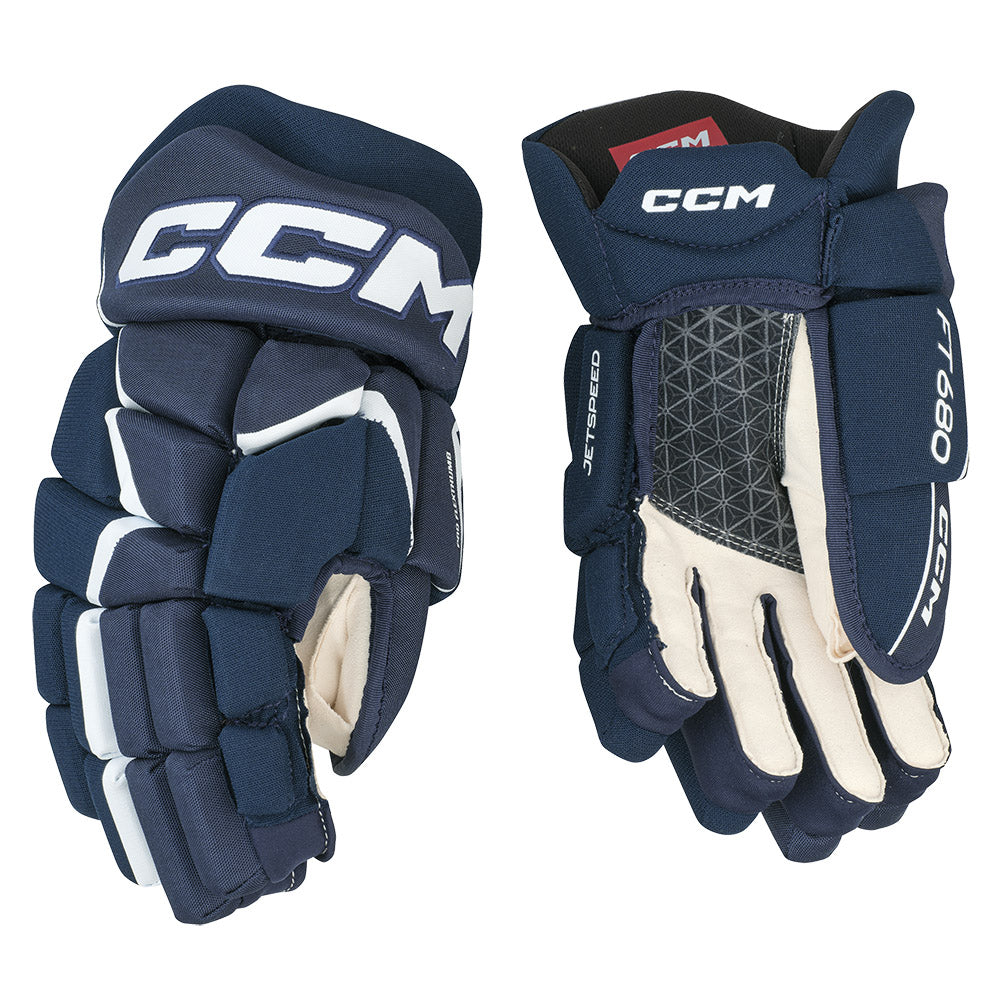 CCM Jetspeed FT680 Junior Ice Hockey Gloves - Youth Protective Gear for Ice Skating & Hockey Practice - Perfect for Games, Training & Winter Sports