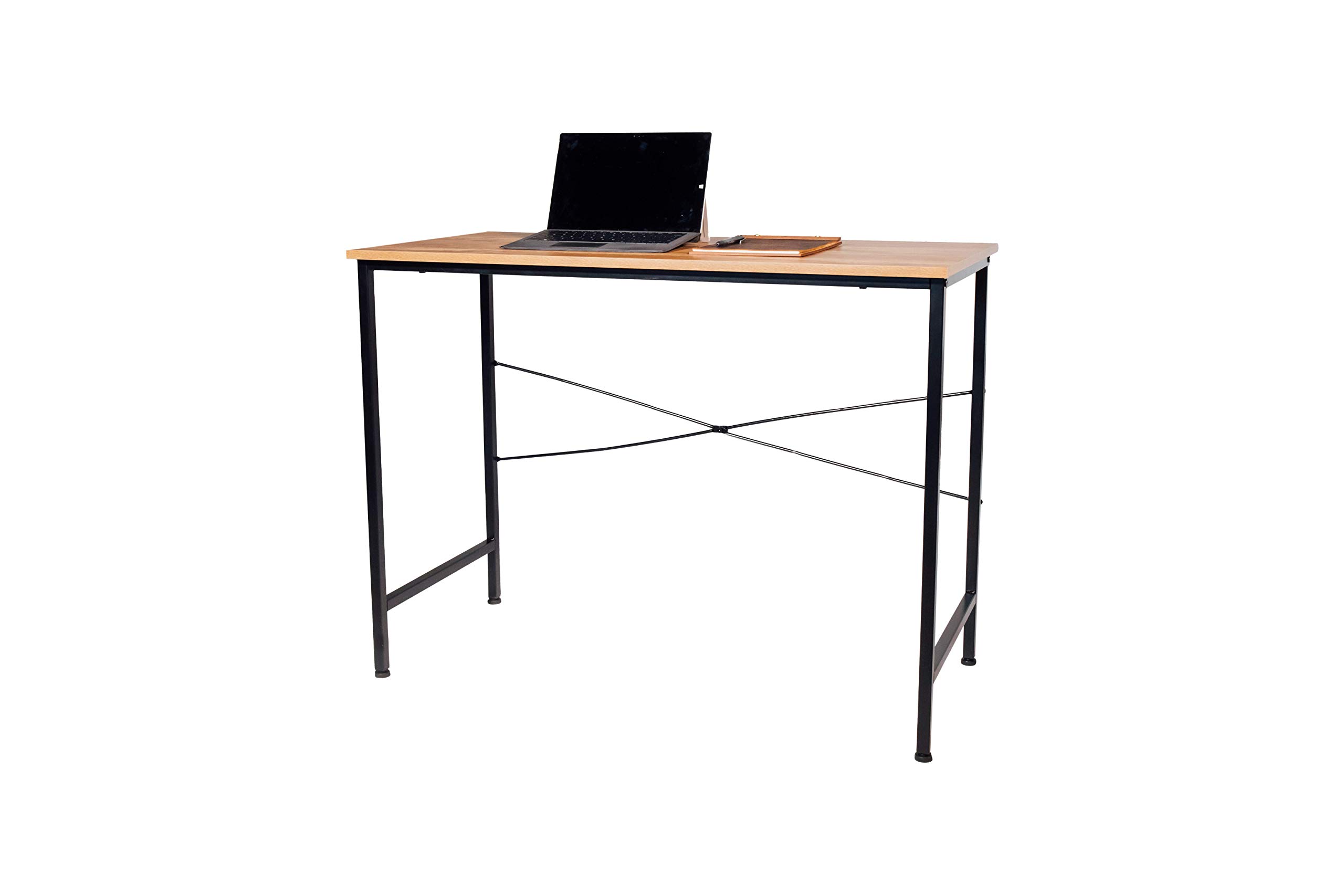 OneSpace Bellamy Classic Oak Computer Desk - Modern Home Office Desk for Work & Study, Durable Wooden Writing Table with Spacious Work Surface, Perfect for Small Spaces & Remote Work