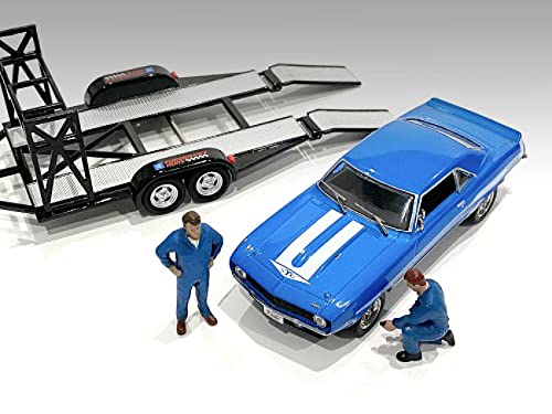 John and Tony Mechanics Figurines Set of 2 - 1/43 Scale Model Car Accessories by American Diorama - Perfect for Diecast Car Displays & Diorama Scenes