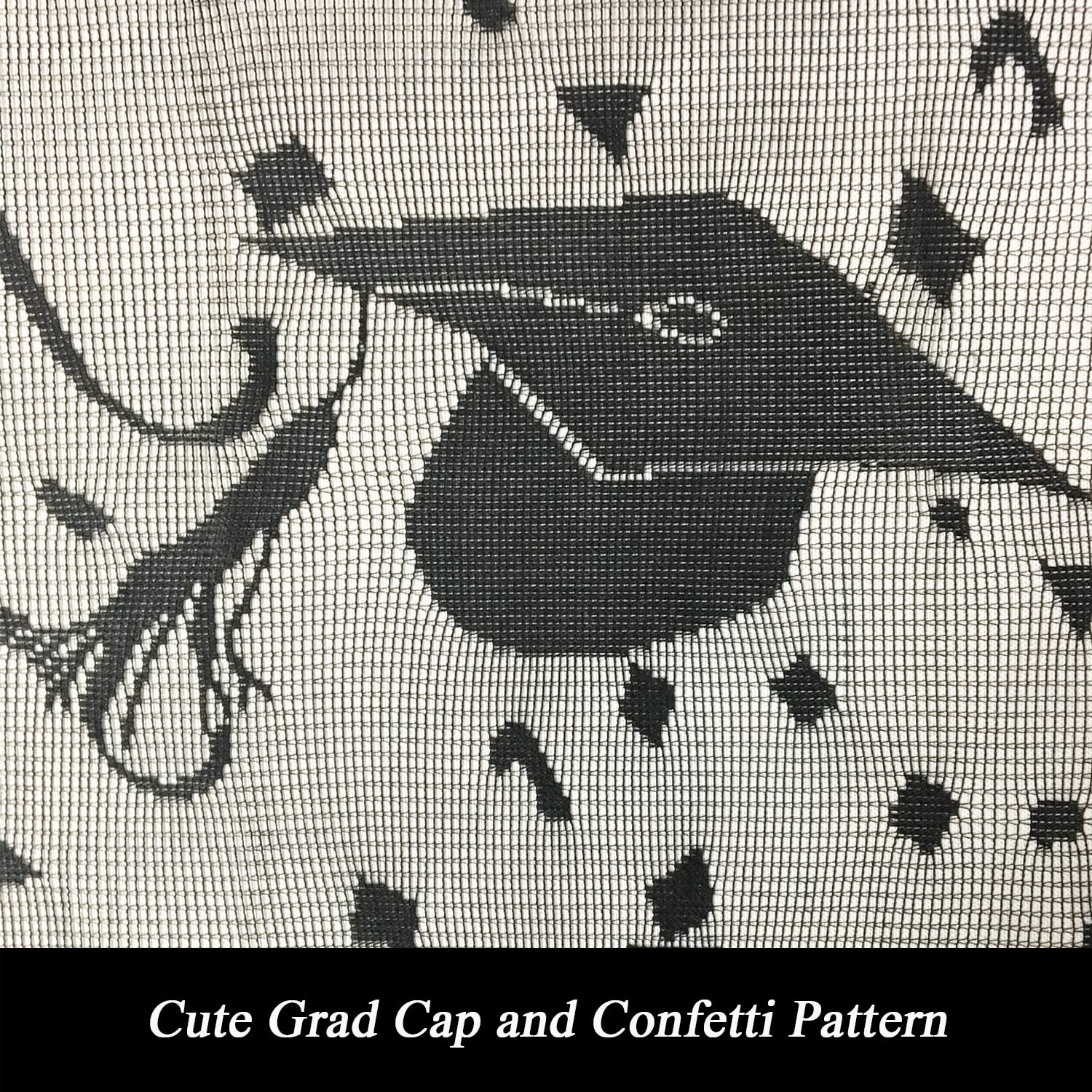 72 Inch Graduation Table Runner with Lace Grad Cap Design - Perfect for 2023 Graduation Party Decorations & Commencement Celebrations