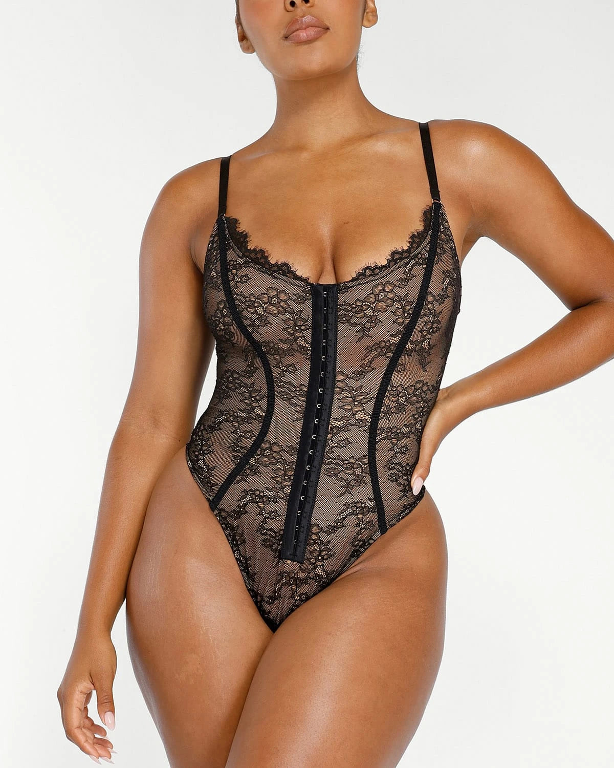 Lace Glamour Flawless Fit Thong Bodysuit - Sexy Lingerie for Women | Perfect for Date Night & Special Occasions