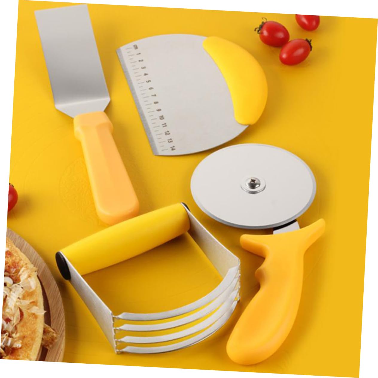 Hemoton 5-Piece Baking Set - Dough Scraper, Silicone Pastry Mixer & Pizza Dough Tool for Cake, Pie & Pastry | Perfect for Home Bakers & Professional Chefs