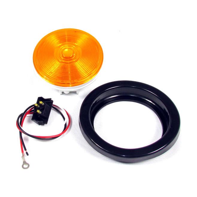 Fortpro 4-Round Incandescent Trailer Tail Light with Grommet & Plug - Heavy Duty Waterproof Brake Lights for Trucks, Trailers, RVs & Boats