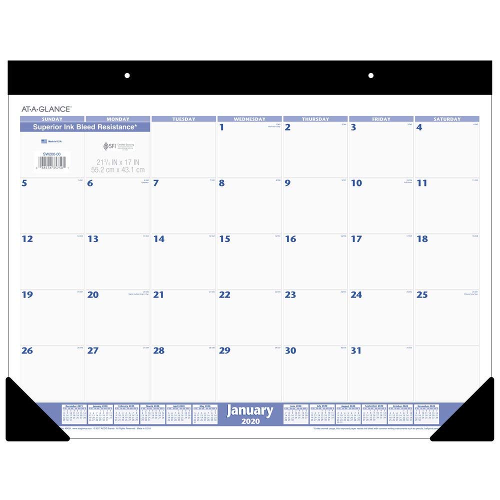 AT-A-GLANCE 2020 Desk Calendar & Planner - 21.75