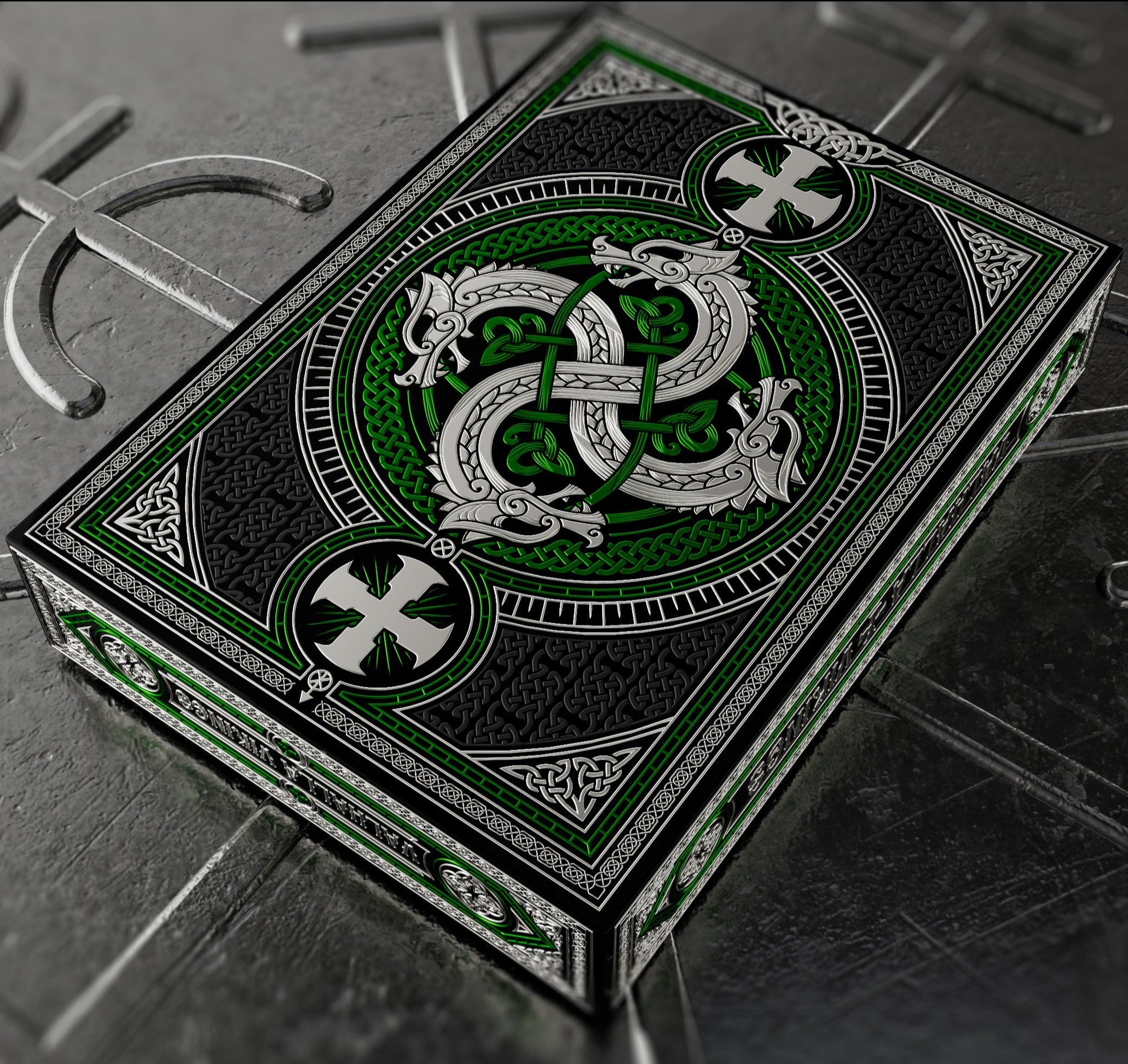 Valhalla Viking Playing Cards - Premium Gilded Emerald Deck for Poker, Magic Tricks & Collectors | Perfect for Game Nights, Gifts & Cardistry