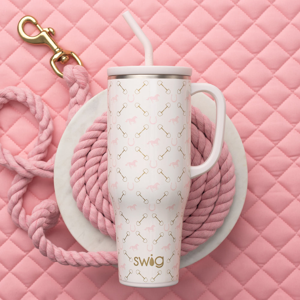 Bits and Pieces Mega Mug 40oz - Large Insulated Stainless Steel Tumbler with Lid & Straw - Perfect for Coffee, Tea & Cold Drinks at Home, Office or Travel