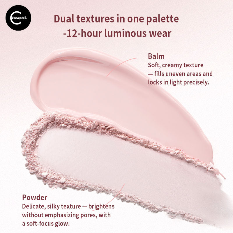 Little Ondine Peach Highlighter Duo - Natural Glow Makeup Set for Cheeks & Eyes | Perfect for Everyday Wear & Special Occasions
