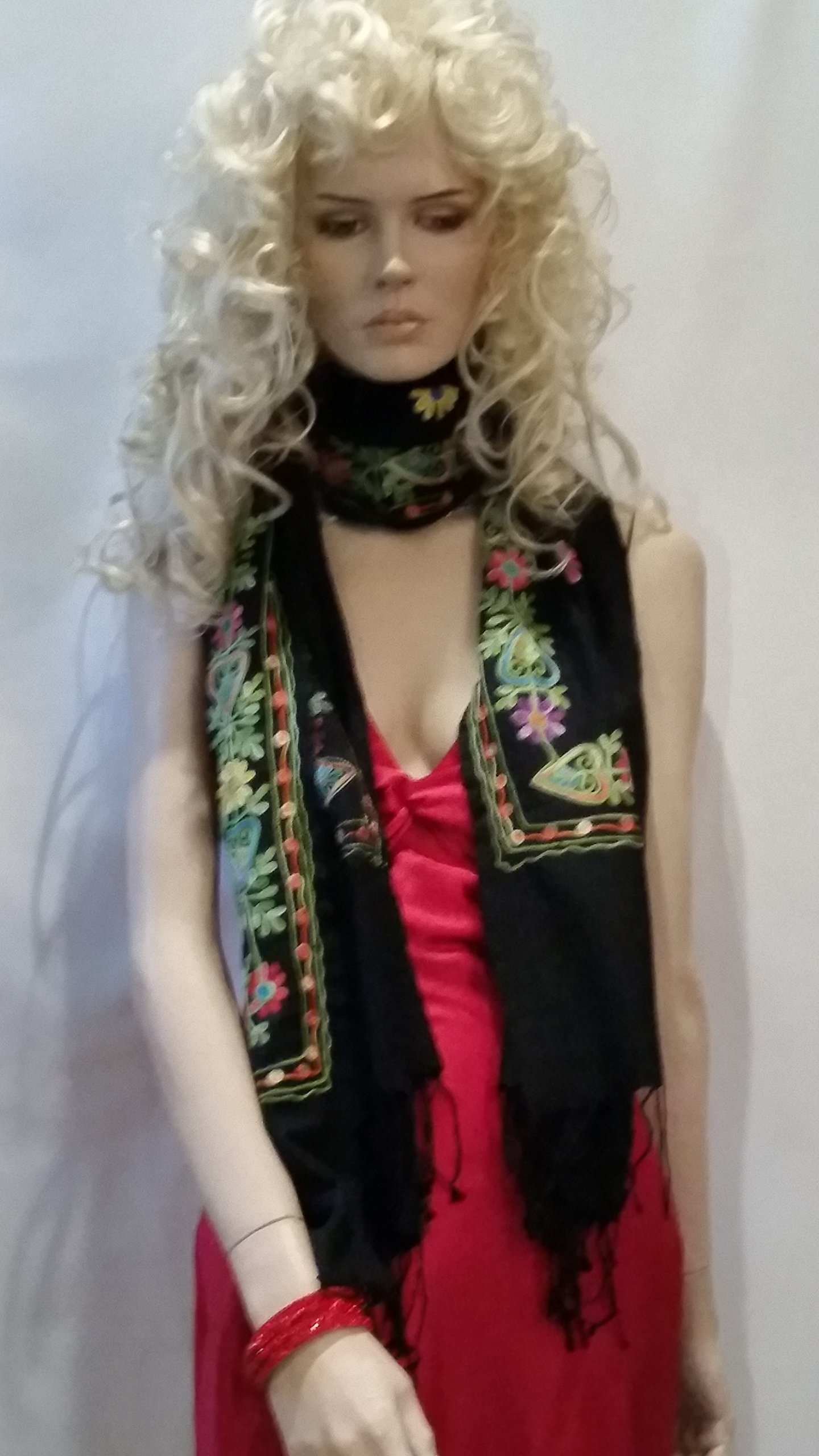 Luxury Pashmina Stole Scarf with Handmade Crewel Embroidery - Soft Cashmere Wool Wrap for Women - Perfect for Weddings, Parties & Winter Fashion