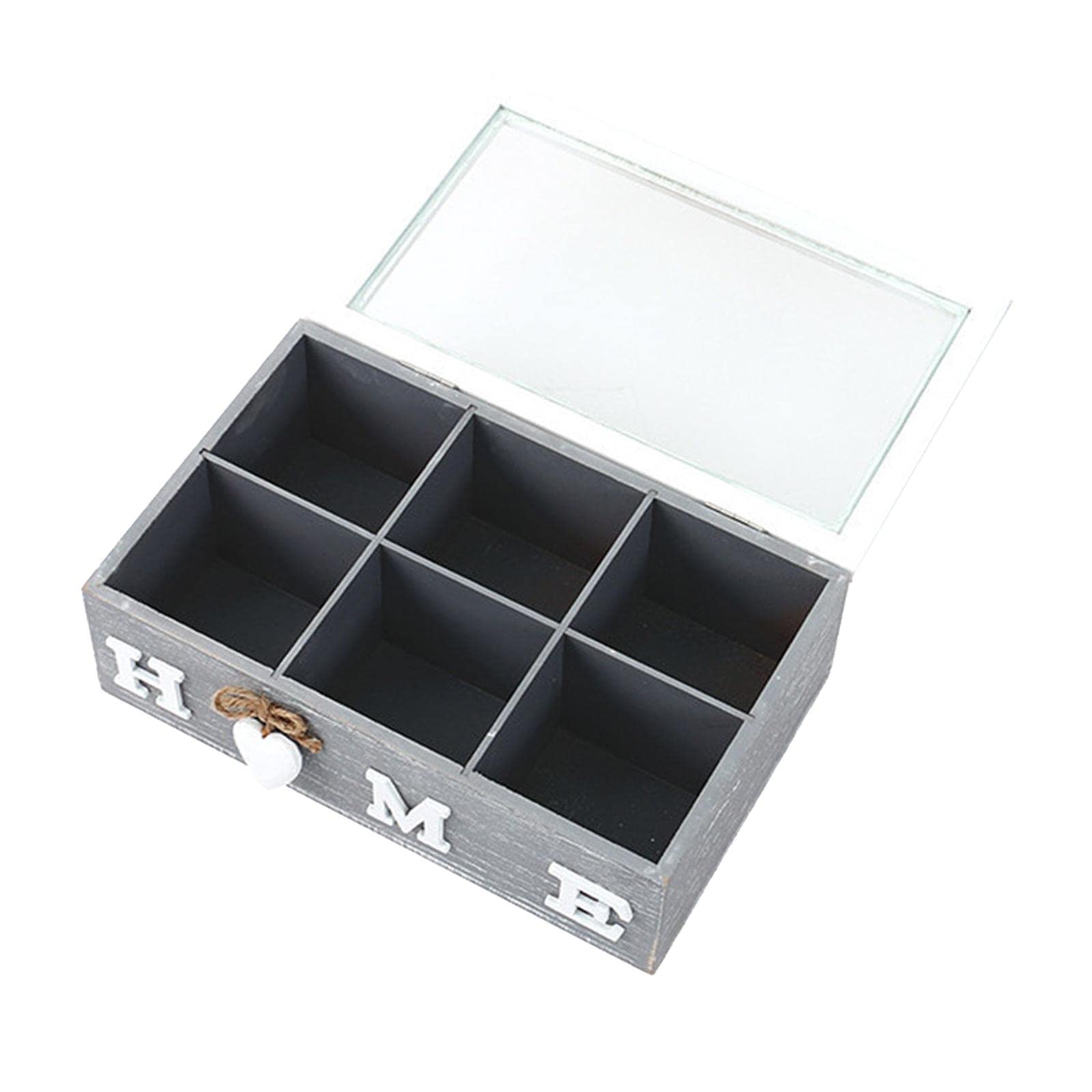 Baoblaze 6-Grid Tea Bag Organizer Box - Kitchen Cabinet Storage for Tea Bags, Jewelry & Small Items | Perfect for Tea Lovers, Home Organization & Cabinet Decor