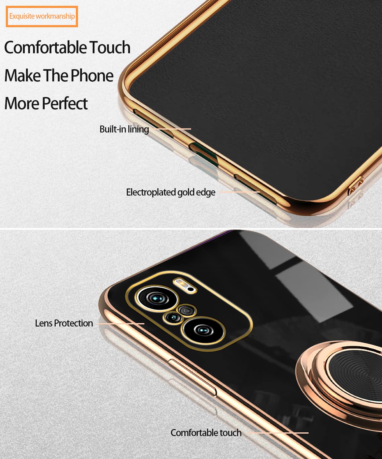 **Magnetic Ring Holder Case for Xiaomi Poco F3 & Mi 11i - Shockproof Silicone Cover with Luxury Slim Design (Green/Black) - Perfect for Hands-Free Viewing & Secure Grip**