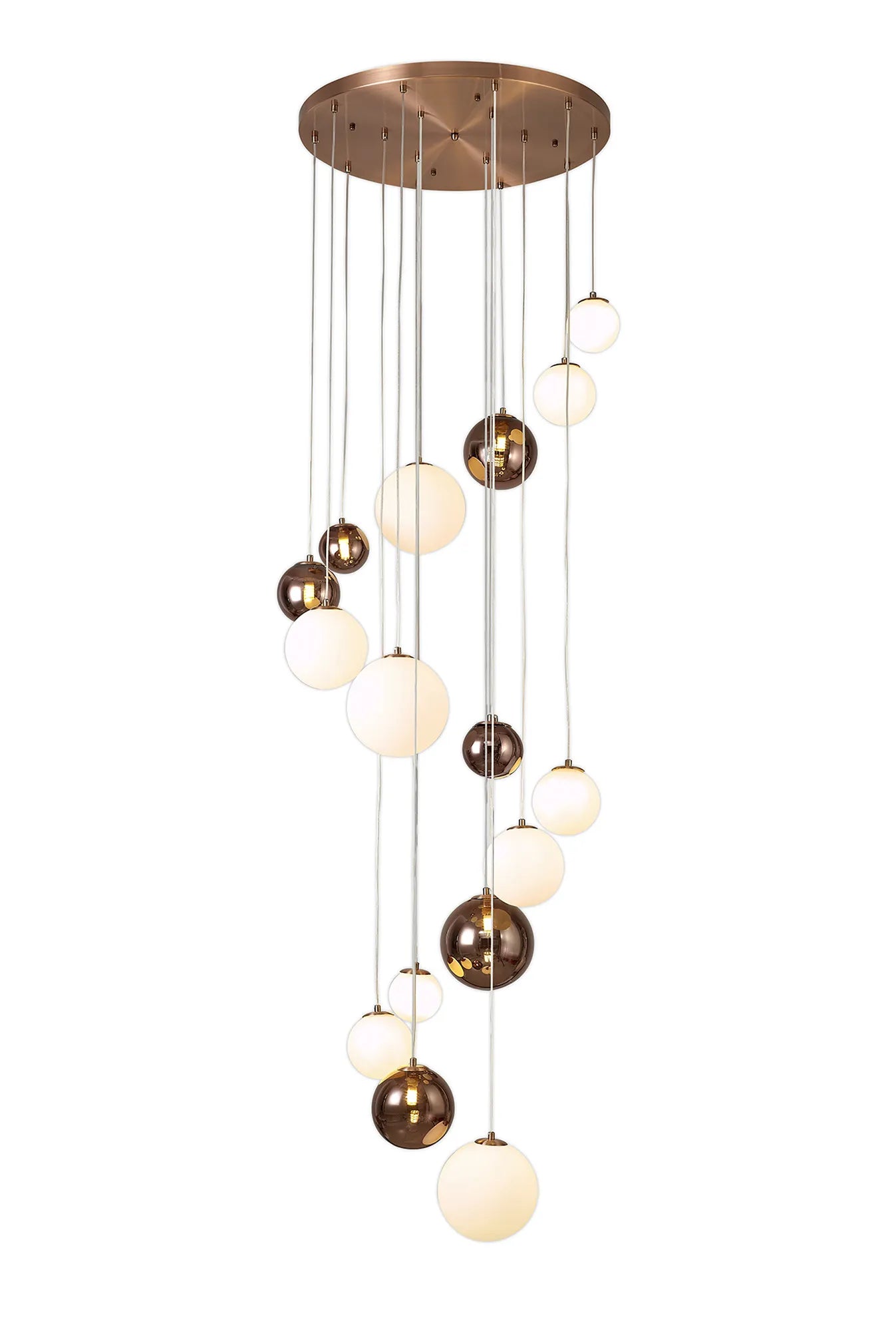 60cm Austin Glass Pendant Light with 16 G9 Bulbs - Modern Hanging Fixture for Kitchen Island, Dining Room, and Living Room Lighting