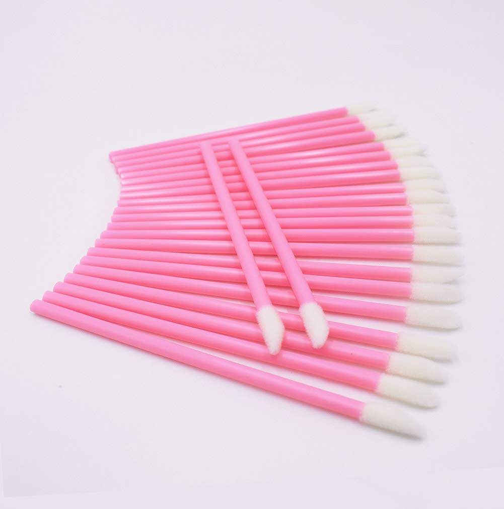 100 Pcs Disposable Lip Brushes - Pink Makeup Brush Set for Lipstick & Lip Gloss Application - Perfect for Salons, Makeup Artists & DIY Beauty Kits