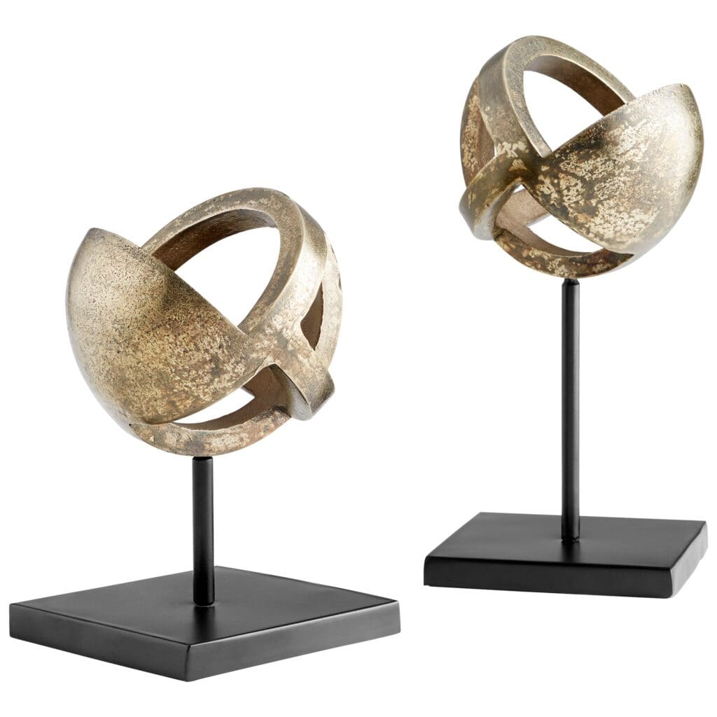 Antique Brass & Black Grotto Sculpture by J. Kent Martin for Cyan Design | Large Home Decor Statue | Perfect for Garden, Patio, or Indoor Decoration