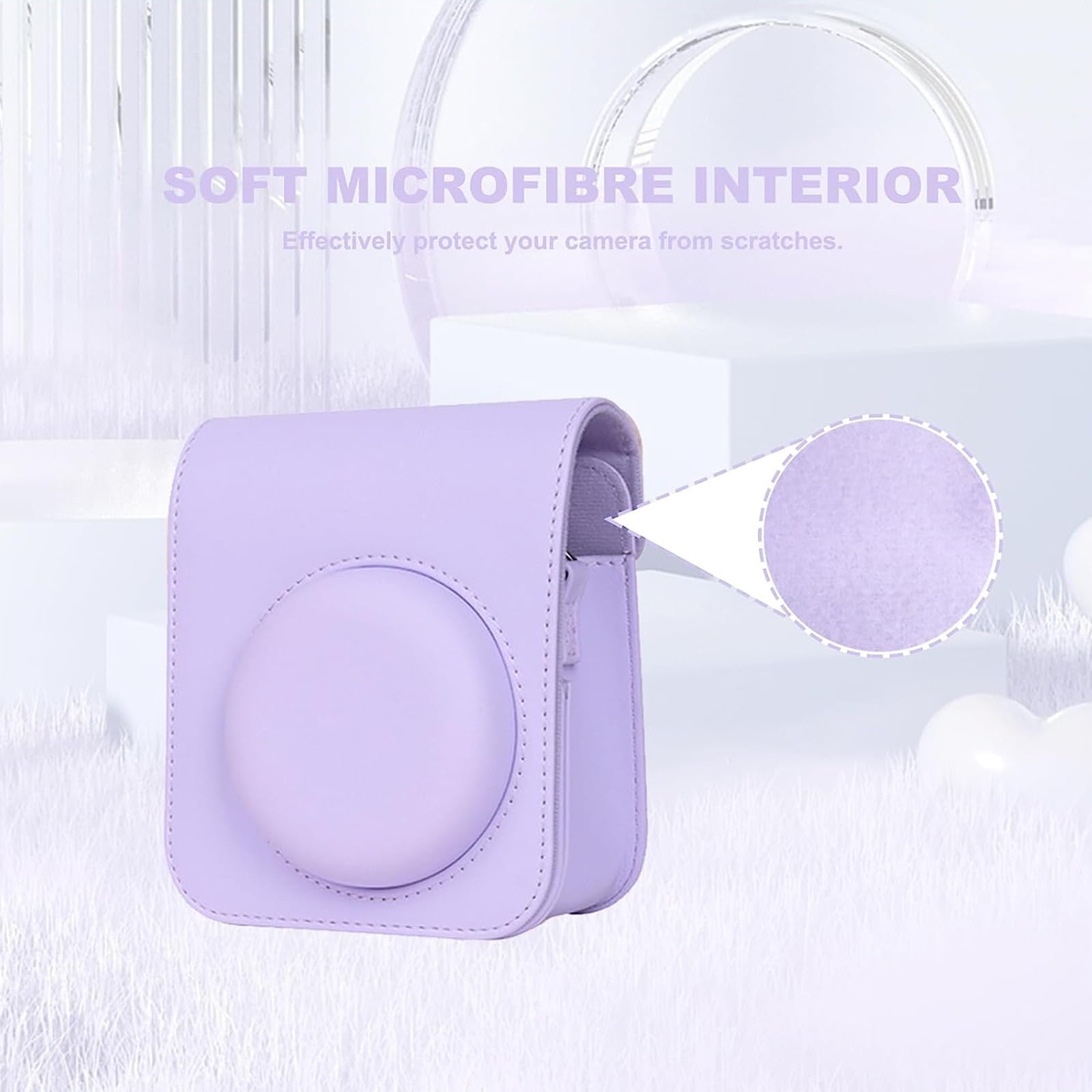 11 in 1 Accessories Kit for Fujifilm Instax Mini 12 Camera - Includes Camera Case, Photo Album, DIY Stickers, Wall Hanging Frame & Tabletop Frame (Lilac Purple) - Perfect for Travel, Parties, Home Decor & Gift Giving