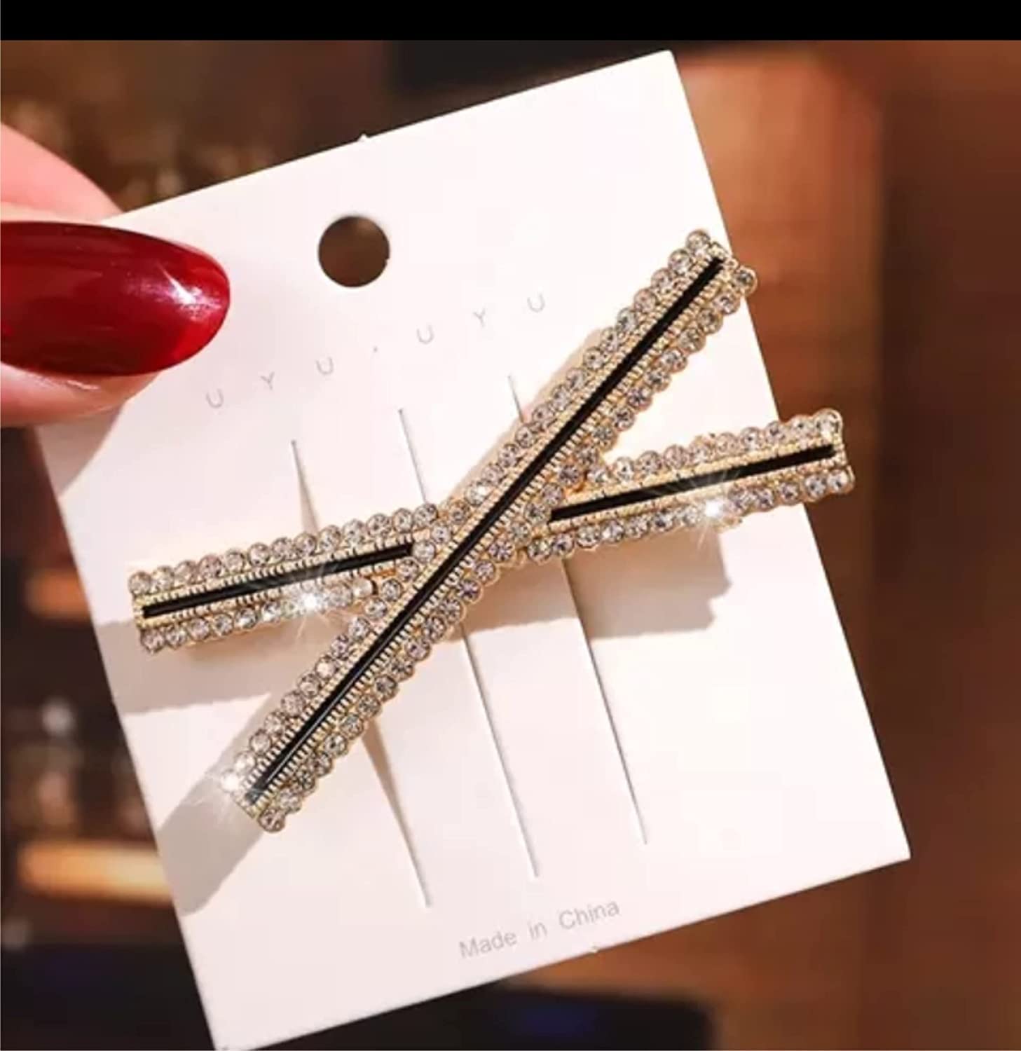 Elegant SUNBIRD Gold Cat Hair Clip with Diamond Feather Design - 12 Pack Women's Hair Barrettes & Bobby Pins for Styling - Korean Fashion Hair Accessories for Parties, Weddings & Everyday Wear