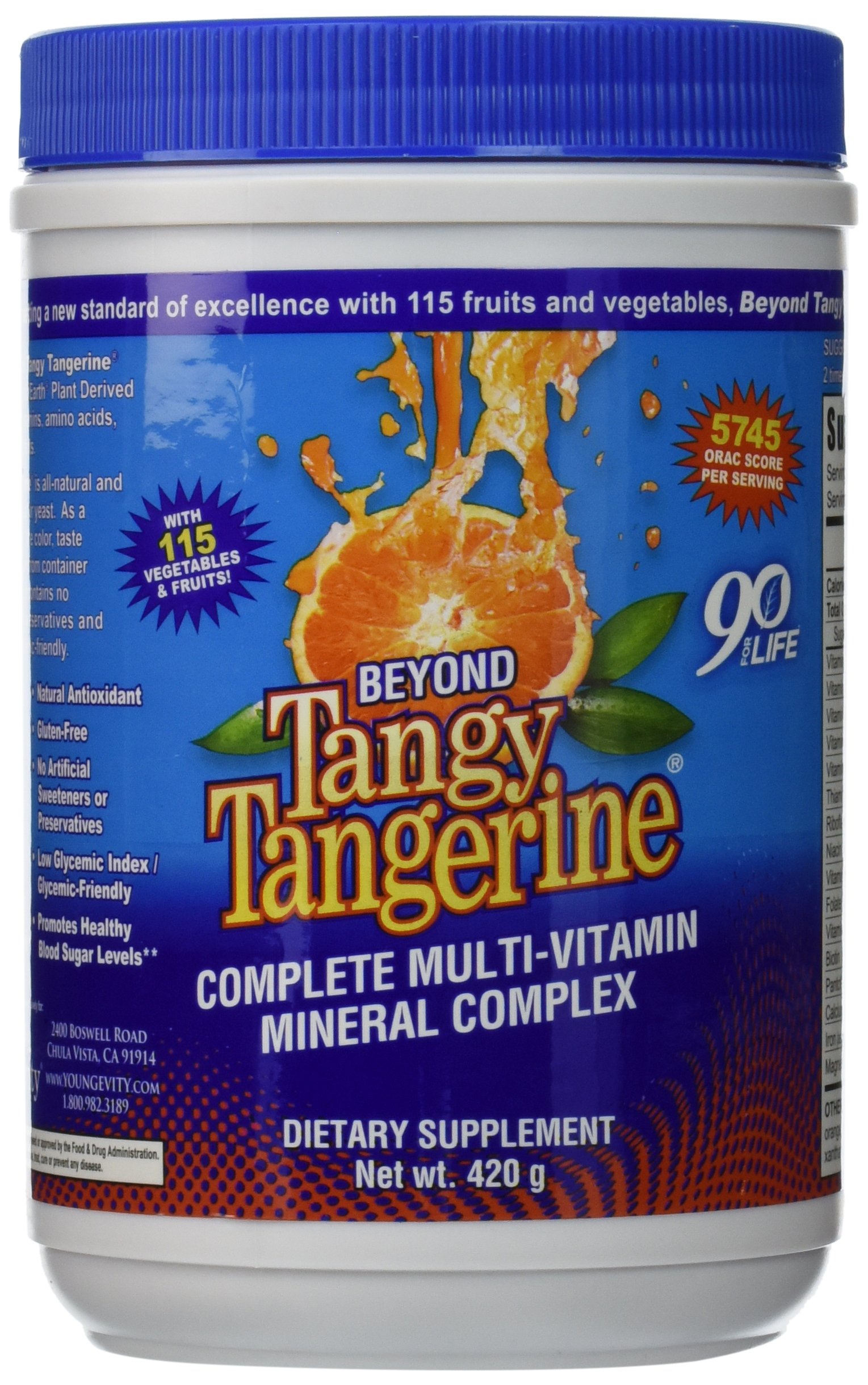 Beyond Tangy Tangerine Powder - 420g Canister (6 Pack) | Vitamin-Rich Superfood Supplement for Energy & Immunity Boost - Perfect for Smoothies, Baking & Daily Nutrition