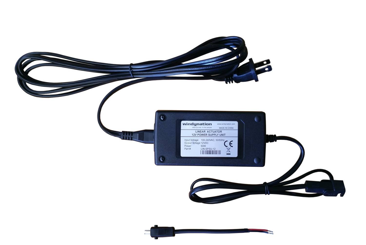 WindyNation 12V Linear Actuator Power Supply Kit with Wireless Remote Control Switch - Includes DPDT Switch, Double Adapter Cable & 15ft Extension Cord - Perfect for Home Automation, RV Adjustments, and Industrial Machinery Control