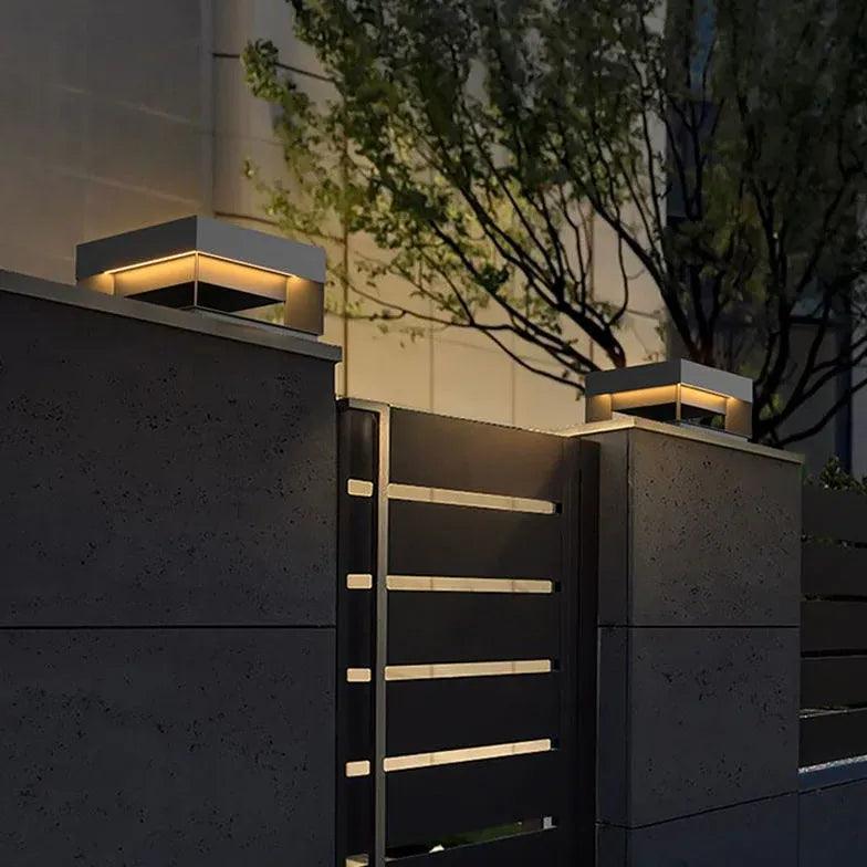 Waterproof Solar Square Outdoor Pillar Lights - Durable Garden Pathway Lighting for Patio, Yard & Driveway