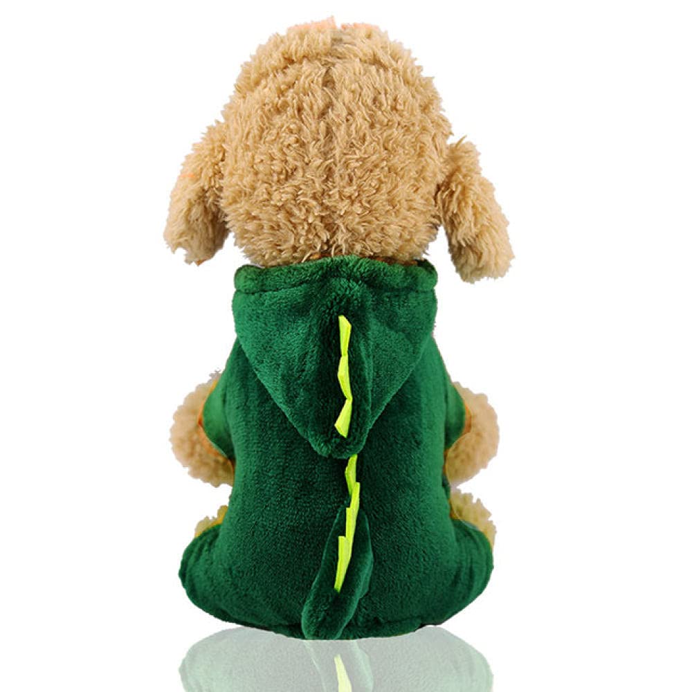 HUANSUN Coral Velvet Dog Clothes - Warm Cartoon Pet Outfit for Small Dogs & Cats, Winter Four-Legged Animal Clothing with Soft Fleece Lining (Perfect for Indoor/Outdoor Winter Adventures, Holiday Photos & Daily Comfort)