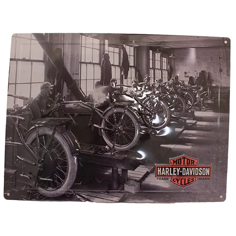 Open Road Harley Davidson Sign Factory - Premium Motorcycle Wall Decor for Home, Garage & Man Cave