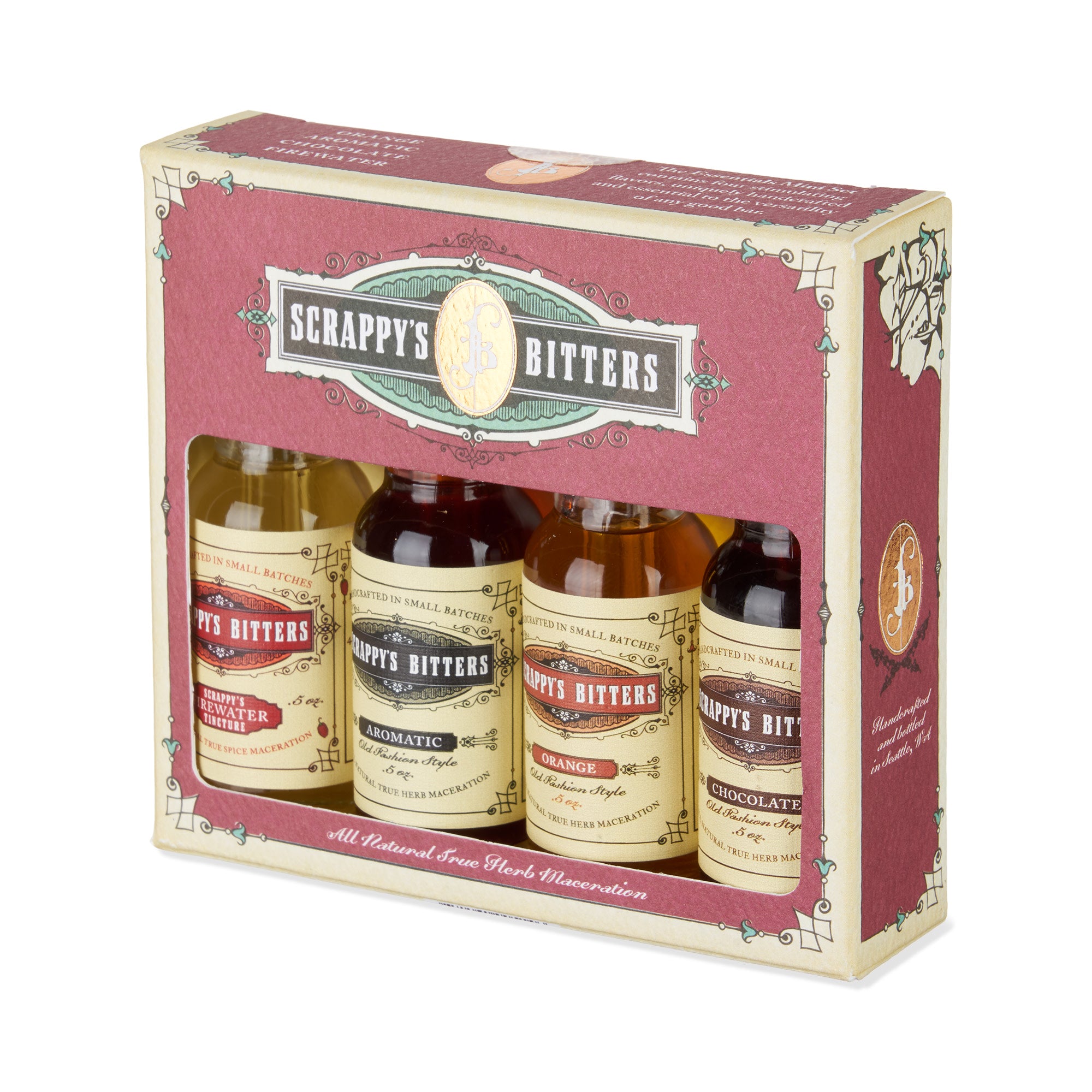 Scrappy's Bitters Essentials Gift Set - Premium Cocktail Bitters Kit for Mixology, Home Bar & Craft Cocktails - Perfect Bartender Gift for Holidays & Special Occasions