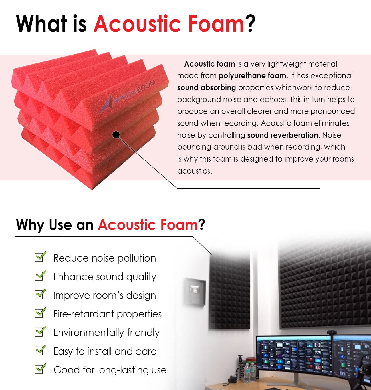 24 Pack Baby Blue Acoustic Foam Panels 19.6