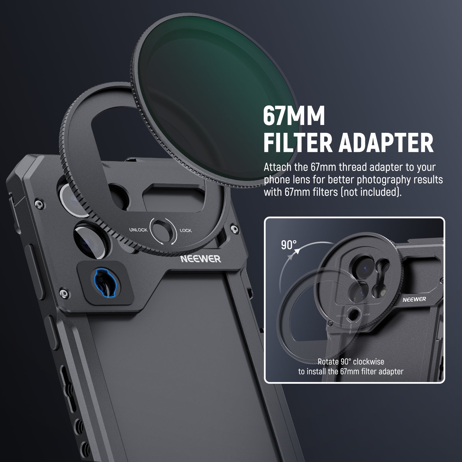 NEEWER S23 Ultra Phone Cage Video Rig Kit - Professional Smartphone Stabilizer for Samsung Galaxy S23 Ultra - Perfect for Vlogging, Filmmaking, and Live Streaming
