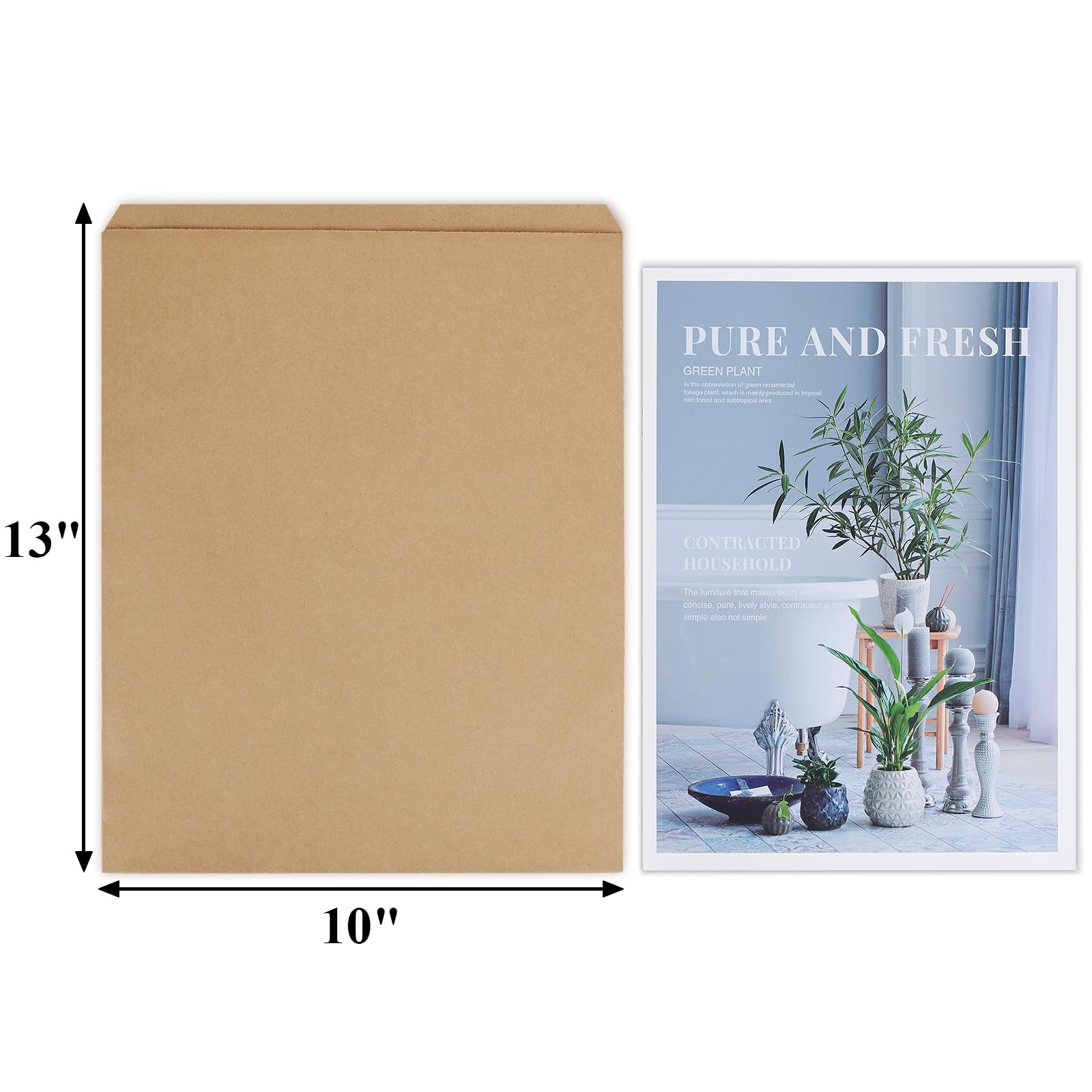 BagDream 10x13 Inch Flat Kraft Paper Bags - 100 Pack Eco-Friendly Brown Gift Bags for Small Business, Packaging, Wrapping, Crafts, Greeting Cards & Prints | Perfect for Retail Stores, Weddings, Parties & Handmade Gifts