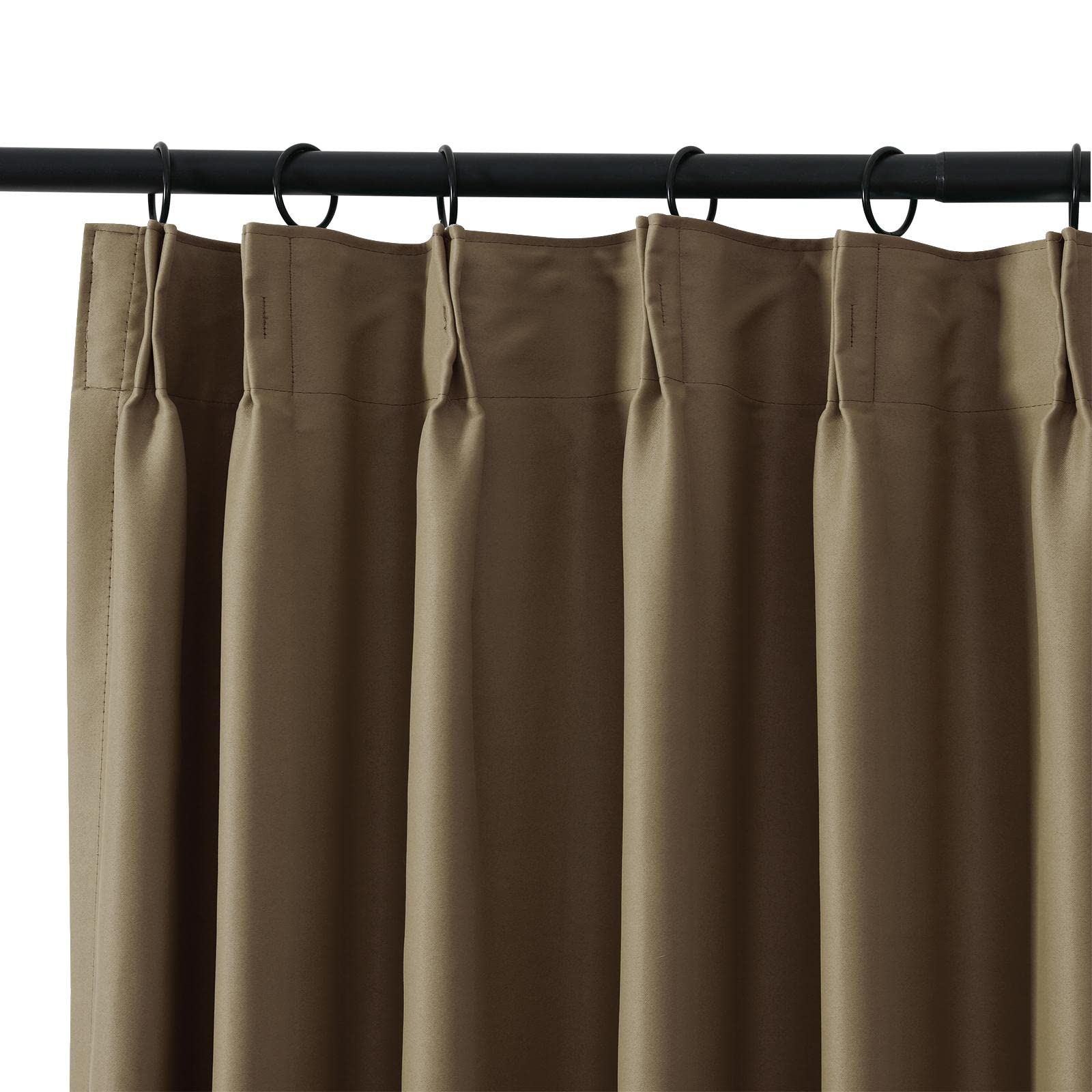 Blackout Thermal Insulated Curtains for Living Room - Noise Reducing Pinch Pleated Window Treatments (2 Panels, 52