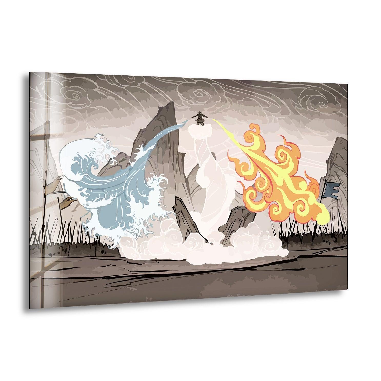 The Last Airbender Anime Glass Wall Art - Stunning Decor for Living Room, Bedroom & Office | Perfect Gift for Avatar Fans