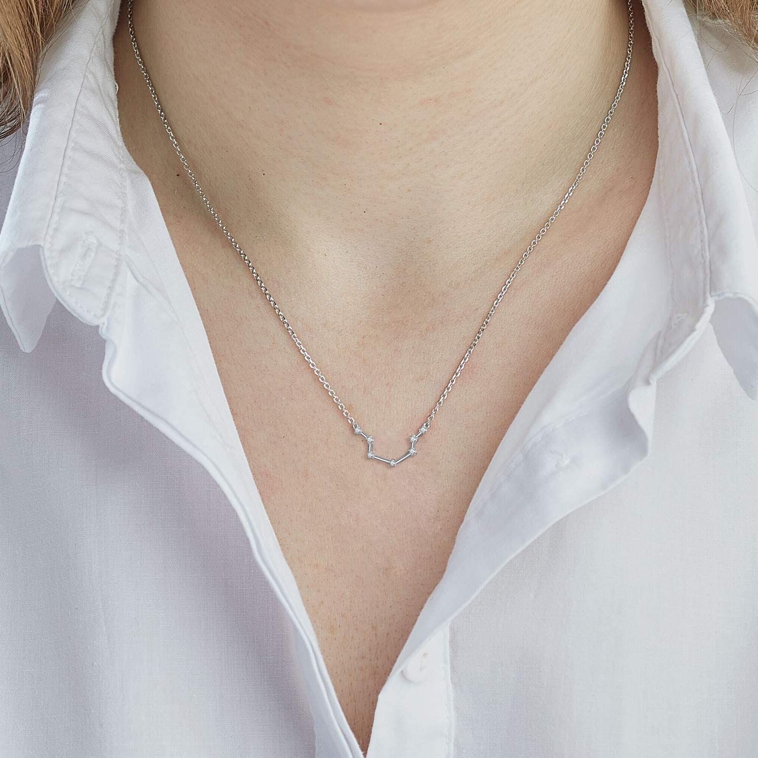 ALoveSoul 925 Sterling Silver Zodiac Necklace - Personalized Constellation Horoscope Pendant for Women | Perfect Birthday Gift, Anniversary Present & Everyday Jewelry for Astrology Lovers
