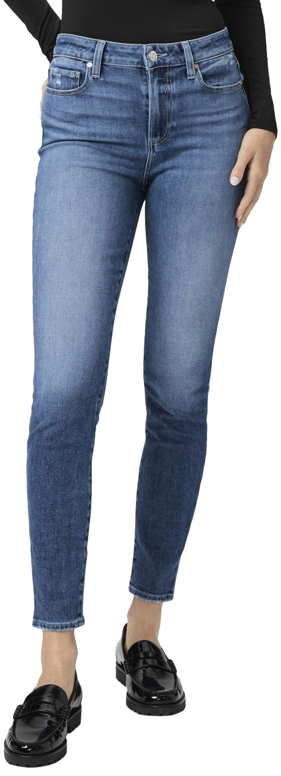 PAIGE Women's Hoxton High-Rise Ankle Jeans - Slim Fit Stretch Denim for Casual & Work Outfits | Perfect for Everyday Wear & Office Style