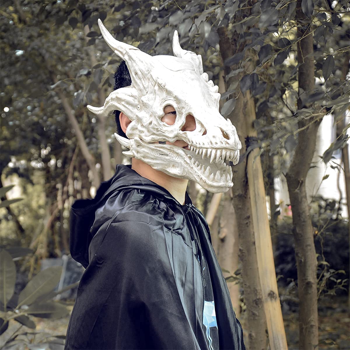 Dino Mask with Moving Jaw - Realistic Tyrannosaurus Rex Mask, Movable Dragon Cosplay Costume for Halloween, Birthday Parties & Role Play | Perfect for Costume Parties, Cosplay Events & Themed Gatherings