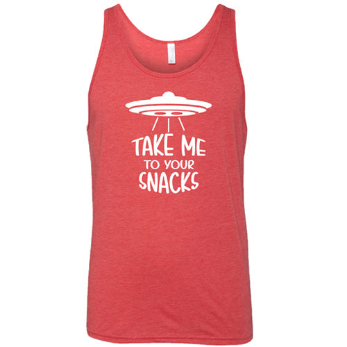 Unisex Take Me To Your Snacks T-Shirt - Funny Alien UFO Graphic Tee for Men & Women - Perfect for Sci-Fi Fans, Space Enthusiasts & Snack Lovers