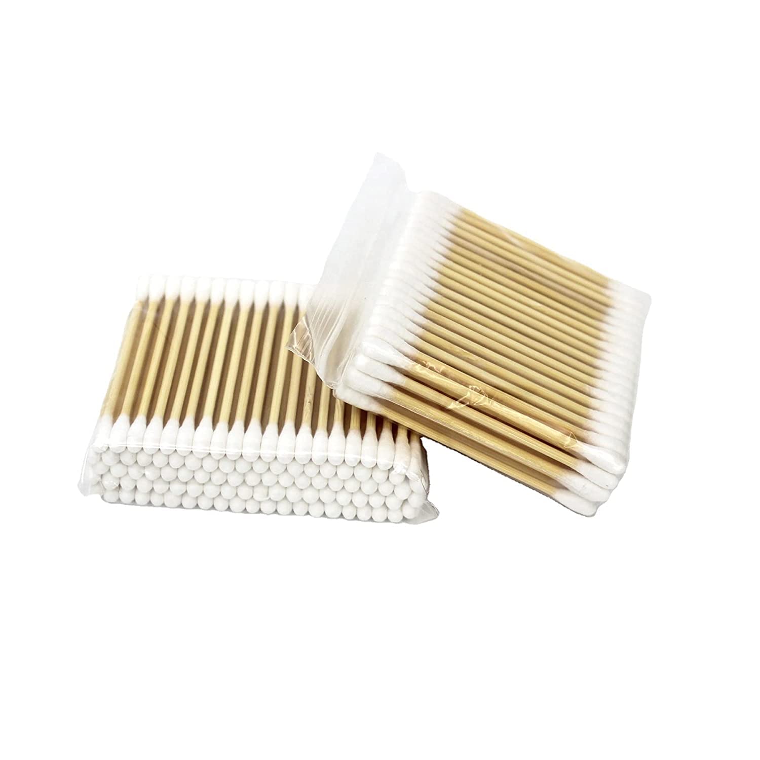 Natural Cotton Swabs with Wooden Stick - Double Head Tips for Ear Cleaning & Makeup (3-Pack) - Gentle & Safe for Sensitive Skin, Perfect for Personal Hygiene, Beauty & First Aid Kits