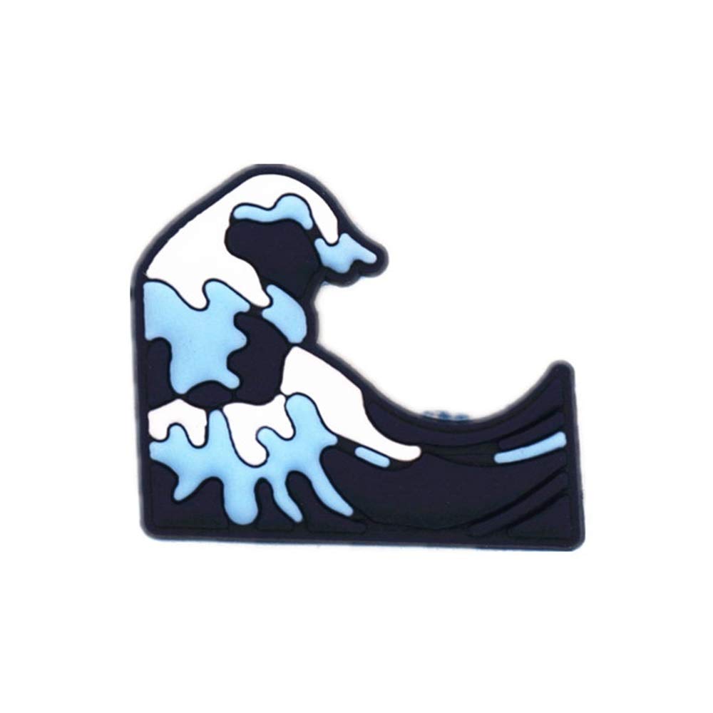 Ocean Wave Croc Charms for Girls - 1pc Piano Wave Frog PVC Shoe Accessories, Cute Dog Shoe Decor for Crocs Jibbitz (Size 6) - Perfect for DIY Customization, Beach Outfits & Kids Fashion