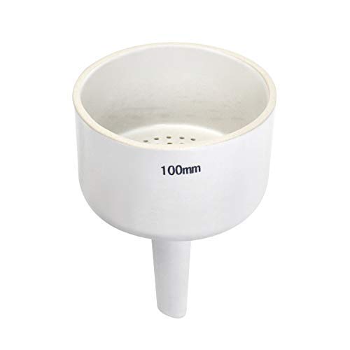 QWORK 100mm Porcelain Buchner Funnel - Laboratory Vacuum Filtration Kit for Chemistry Experiments & Scientific Research | Ideal for Solvent Filtration, Sample Preparation & Chemical Analysis