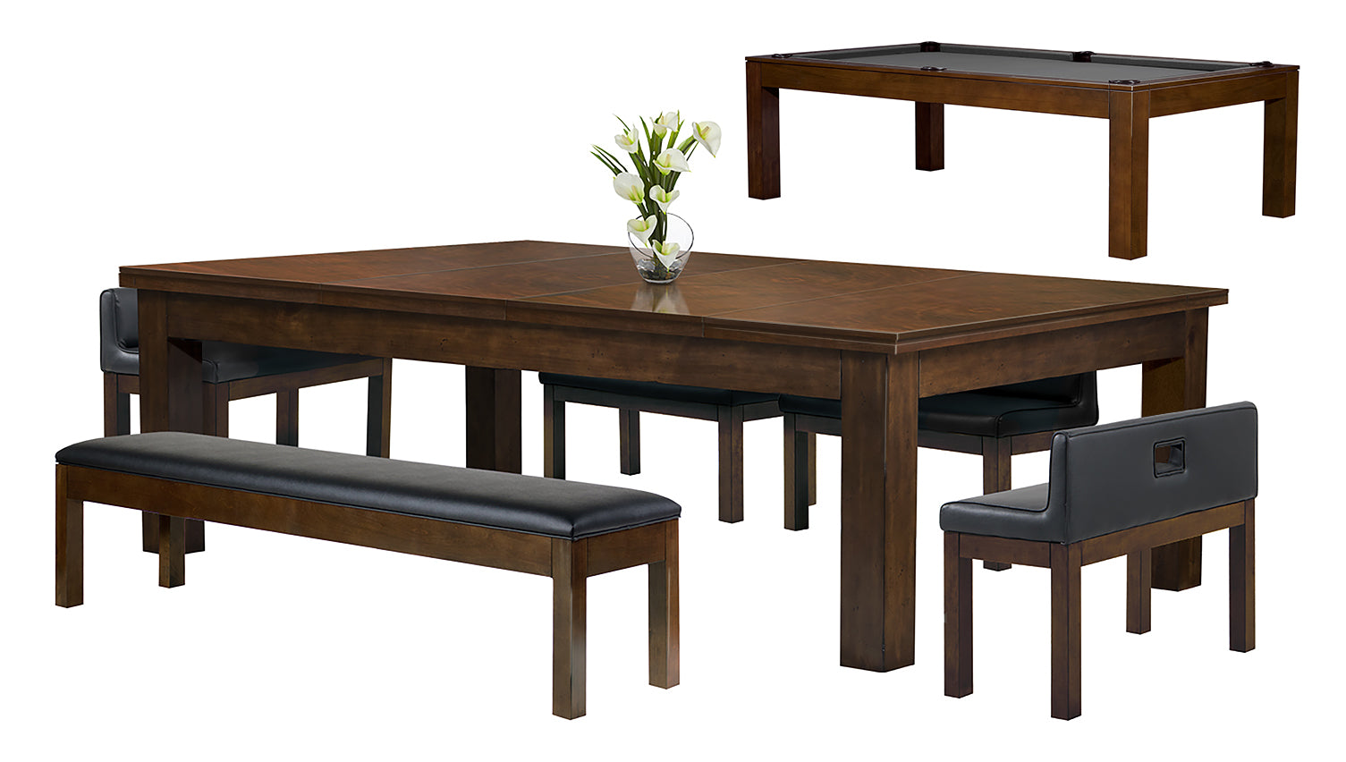 Baylor II 8 Foot Pool Table Dining Collection - Modern Series | Convertible Game & Dining Table for Home, Bar & Game Room