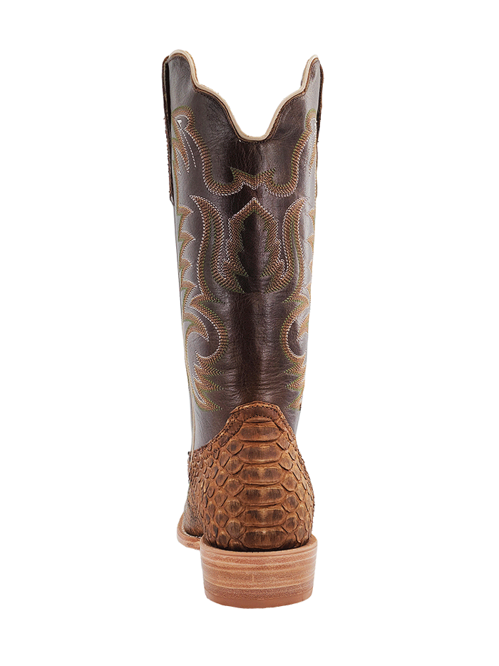 R.Watson RW7911 Men's Beige Sueded Python Western Boots - Tan Cowboy Boots for Men, Comfortable & Stylish for Country Riding, Rodeo, and Western Fashion
