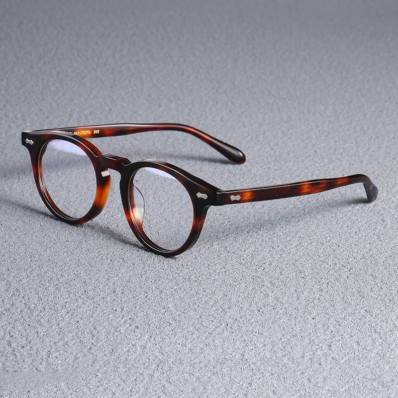 Stylish Black Unisex Acetate Full-Rim Round Eyeglasses SH505 - Perfect for Reading, Work & Everyday Fashion