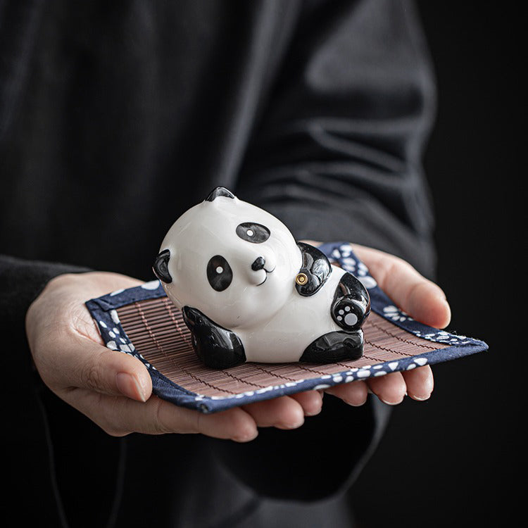 Handmade Porcelain Pandan Tea Pet - Unique Tea Companion for Tea Lovers | Perfect for Tea Ceremonies, Meditation & Home Decor