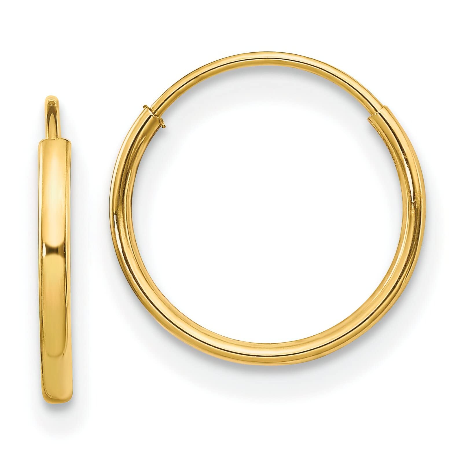 14K Yellow Gold Endless Hoop Earrings for Women - Classic Minimalist Circle Huggie Earrings - Perfect for Everyday Wear, Date Night & Special Occasions