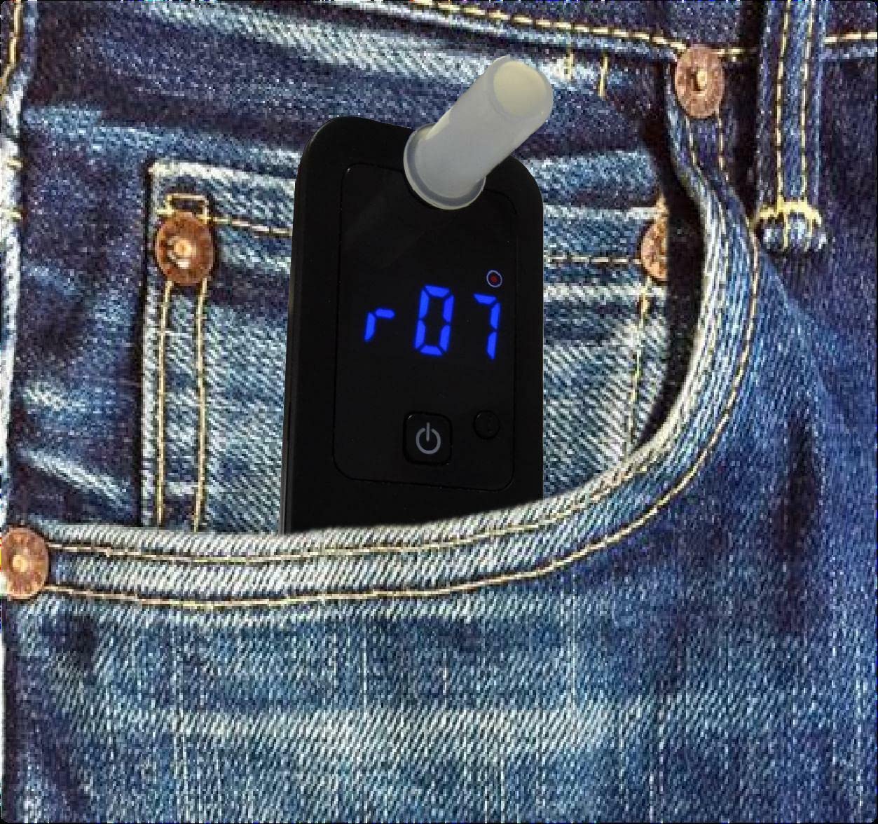 Professional Digital Breathalyzer with High-Accuracy Sensor - Rechargeable Alcohol Tester for Personal & Workplace Use - Includes 10 Disposable Mouthpieces | Perfect for Home Safety Checks, Office Parties & Law Enforcement Scenarios