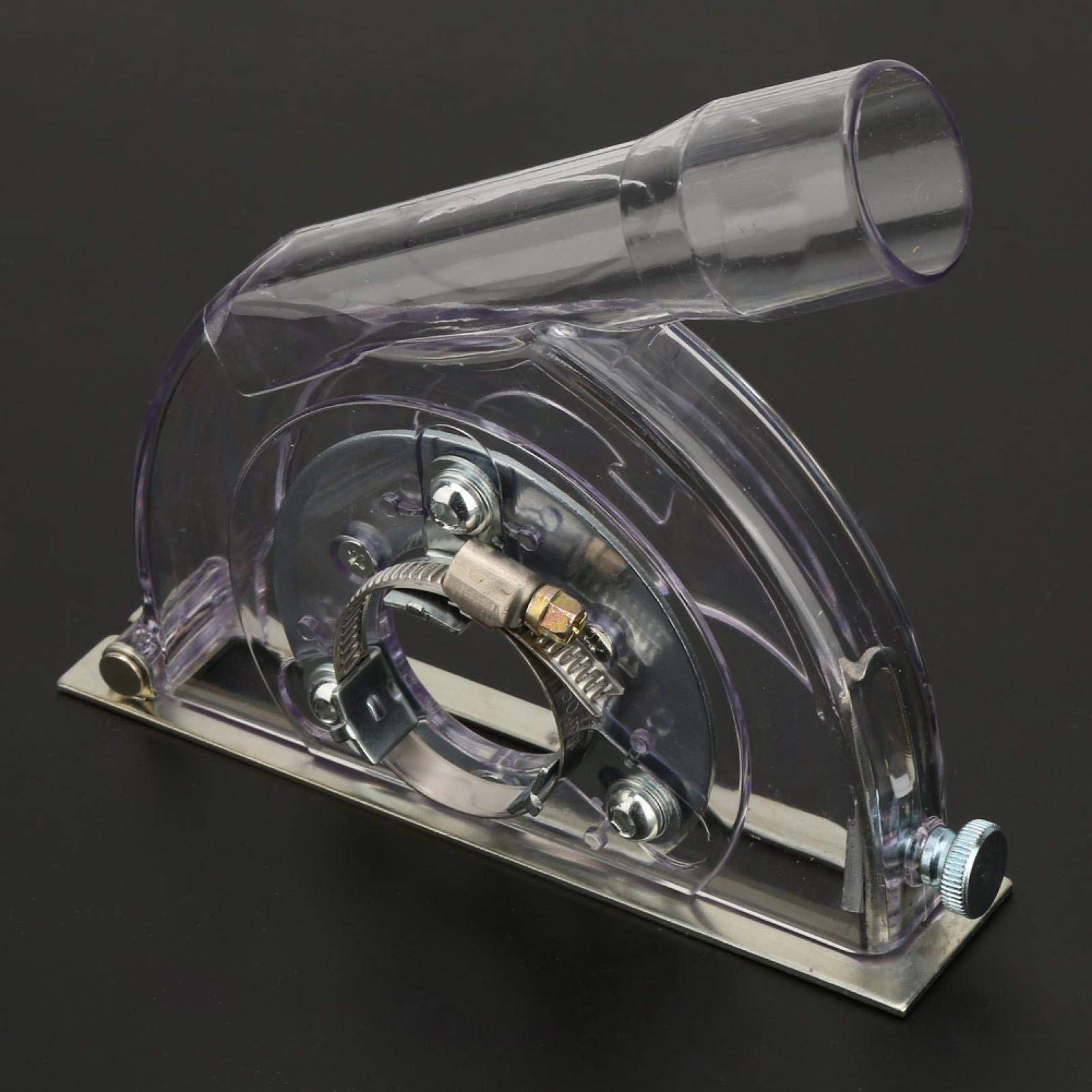 5 Inch Universal Angle Grinder Dust Shroud Cover - Clear Vacuum Dust Shield for 100/125/150mm Hand Grinders | Dry Grinding Protection | Perfect for Concrete, Tile & Metal Work Surfaces