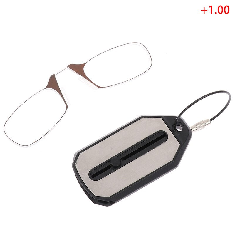 Foldable Mini Reading Glasses with Keychain & Nose Clip - Portable Thin Eyewear for Men & Women - Perfect for Travel, Reading & Everyday Use
